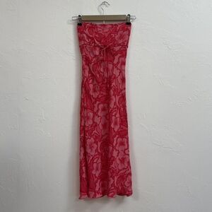 American Vintage Red Floral Maxi Skirt